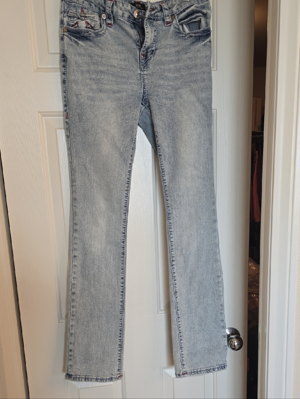 True Religion Light Wash Straight Leg Jeans